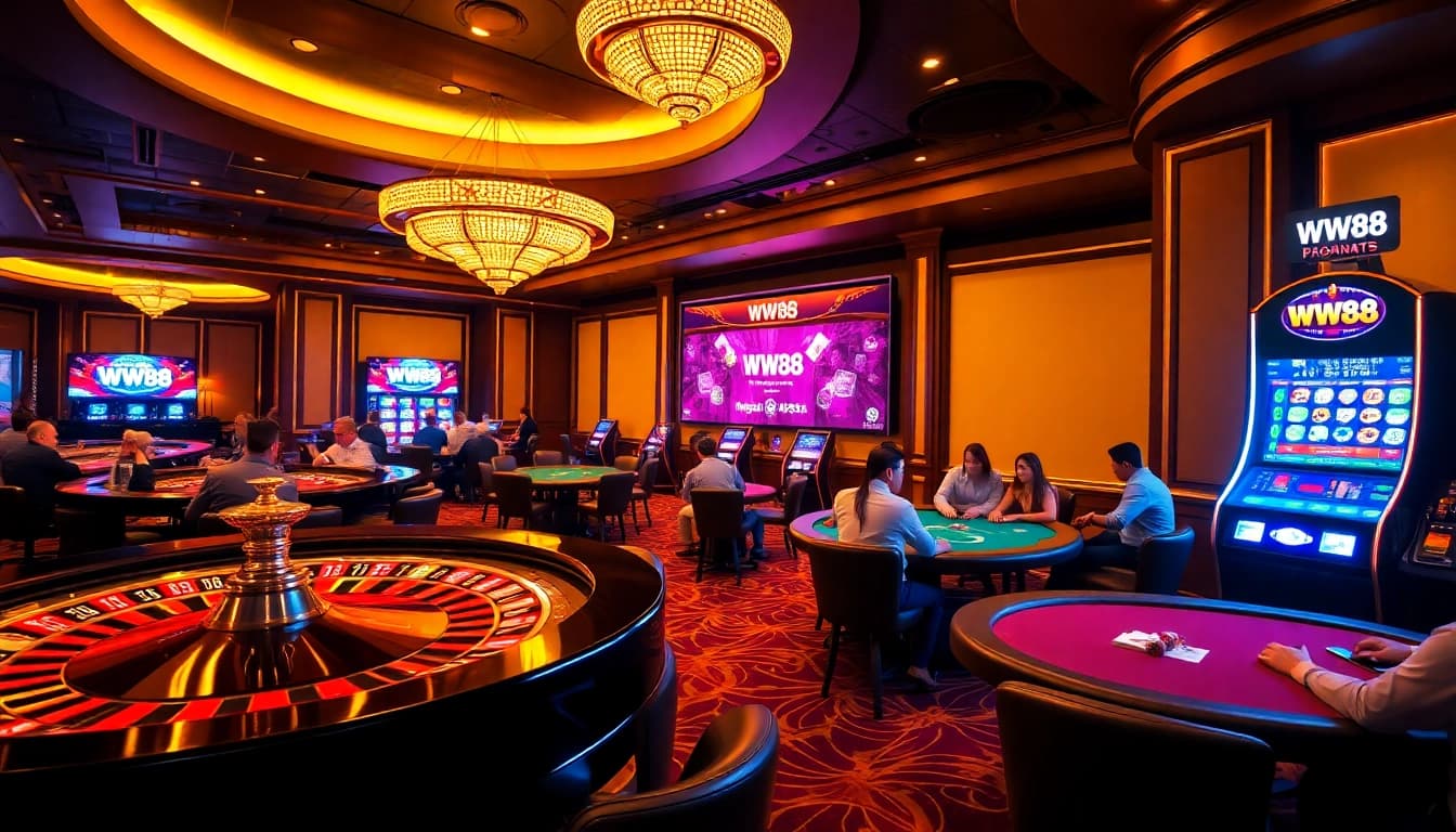 Experience the thrill of WW88 with vibrant casino action and glamorous gaming tables.