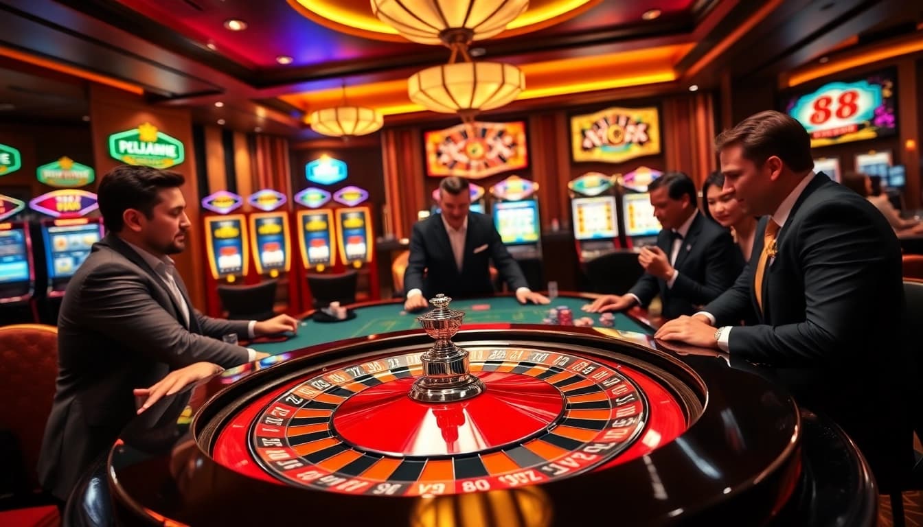 Experience the thrill of winning at Ta 88-themed roulette in a vibrant casino atmosphere.
