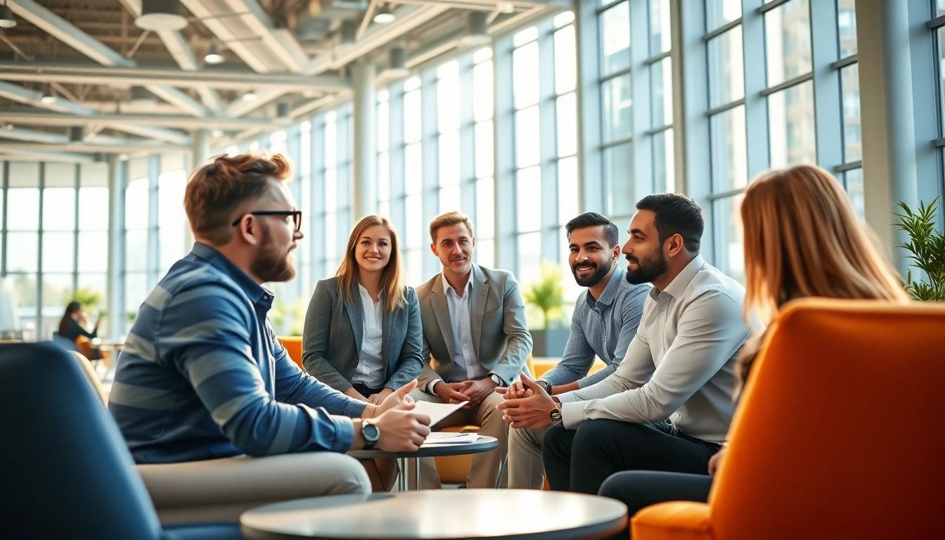 Headhunter Ingenieure interviewt Kandidaten in einem modernen Büro.