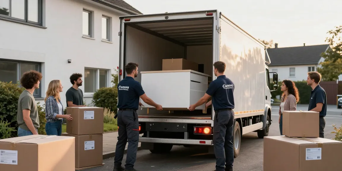 Professionelles Umzugsunternehmen Ludwigshafen lädt Möbel in den Umzugstruck.