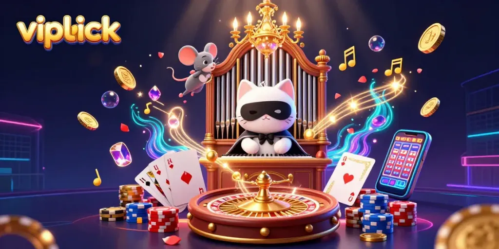 Experience the thrill of vipluck casino with a captivating 3D illustration of fortune and excitement.