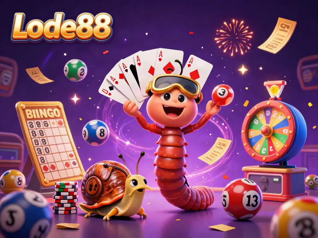Lode88 offers an exciting casino experience with colorful characters, vibrant game elements, and thrilling gameplay.