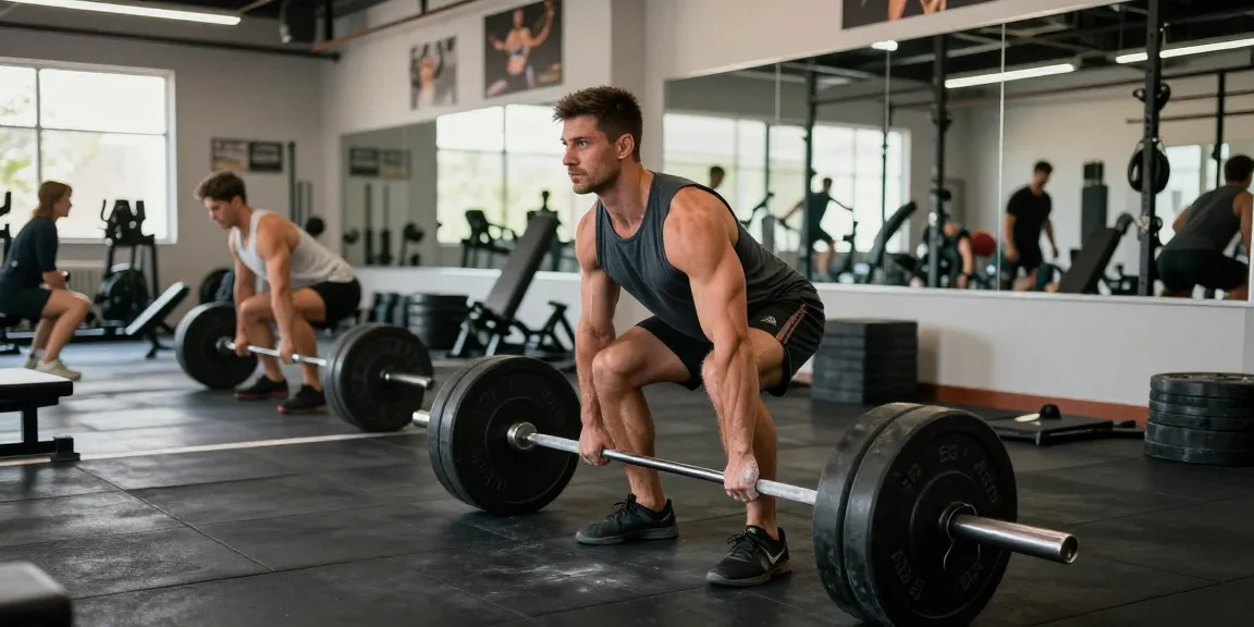 Anabolika Shop Deutschland - Bodybuilder hebt Gewichte in einem modernen Fitnessstudio und zeigt Stärke und Entschlossenheit.