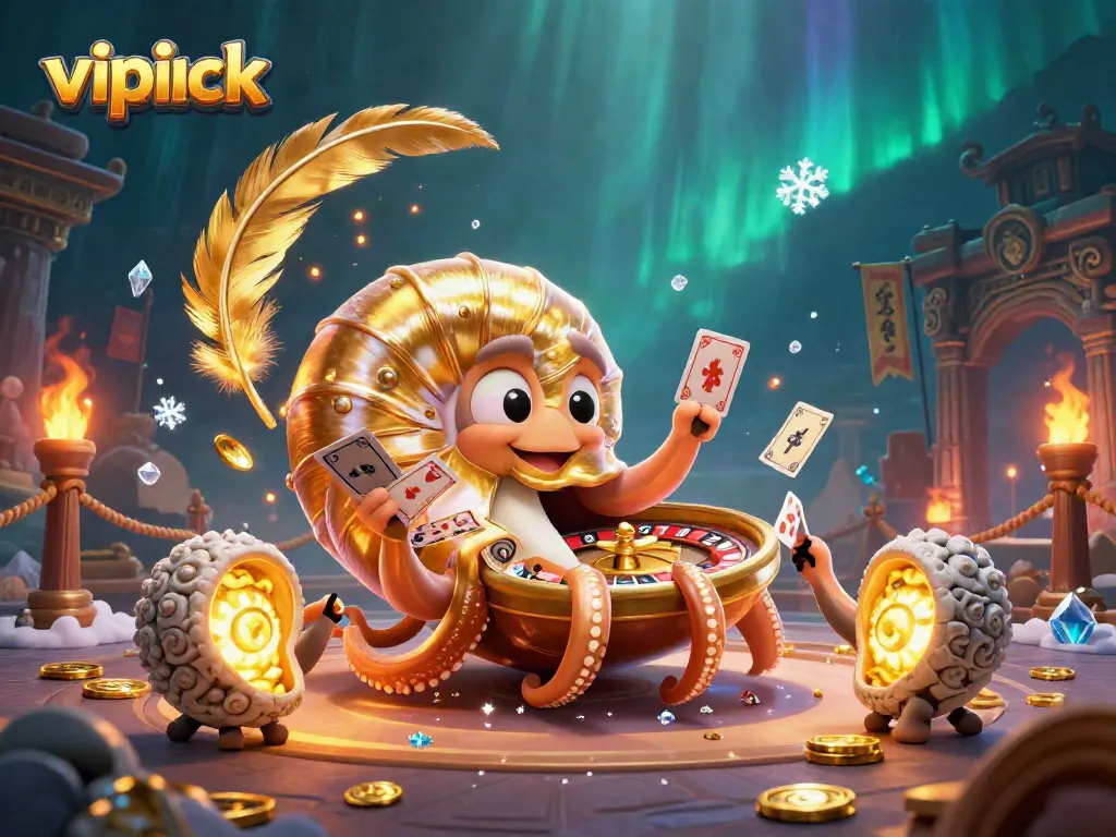 Experience the thrill of vipluck with an exciting underwater casino scene featuring a giant nautilus roulette.