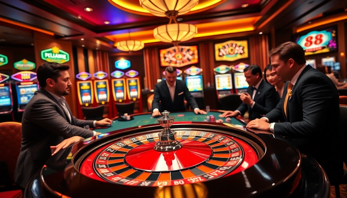 Experience the thrill of winning at Ta 88-themed roulette in a vibrant casino atmosphere.