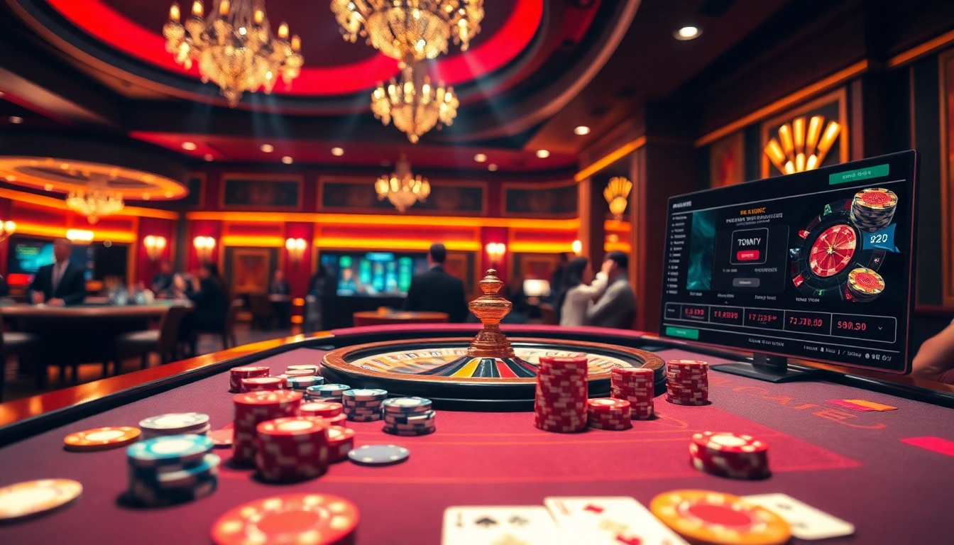 Players enjoying a lively game at F8BETA2 casino table filled with vibrant poker chips and cards.