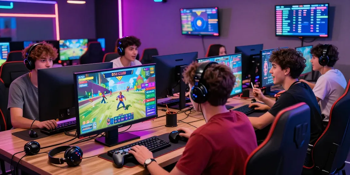 Exciting online gaming scene at https://b52club.radio.fm/ featuring friends playing and cheering with gaming gear.