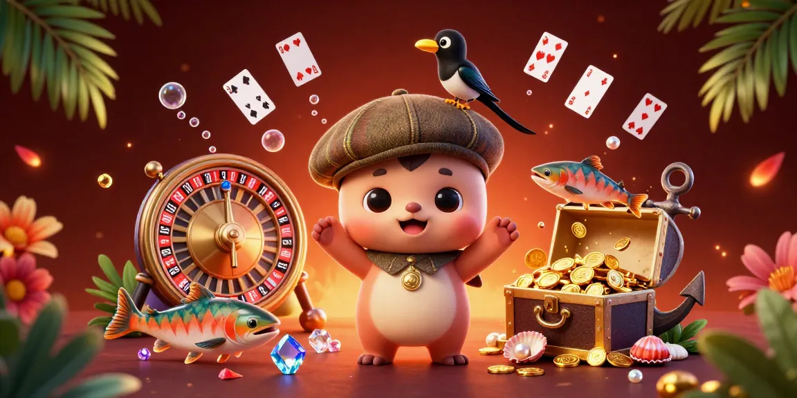 Engage in online blackjack with a playful 3D baby Nessie illustration, charmingly themed.